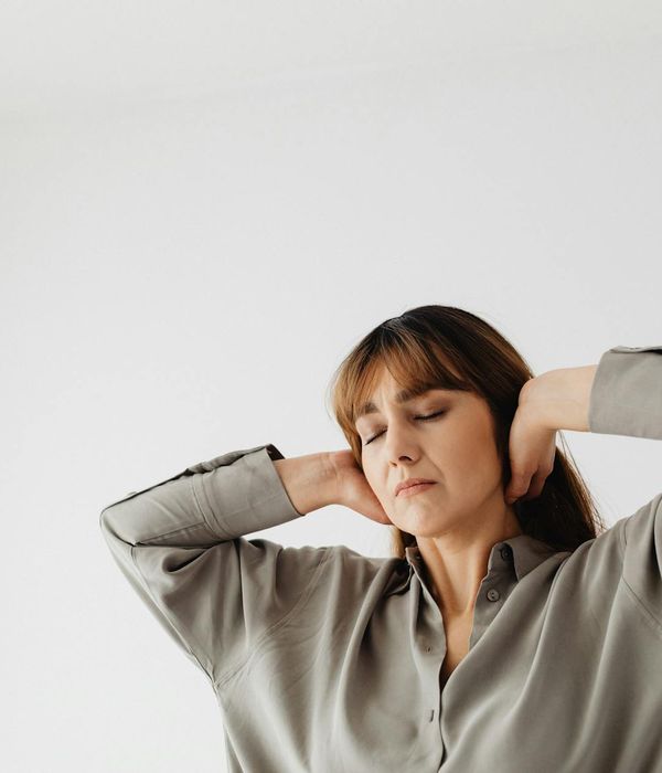 Woman with a serene expression, symbolizing mental clarity and calmness.